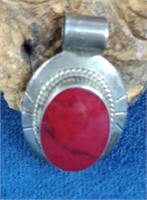 Sterling & Deep Red Jasper Pendant