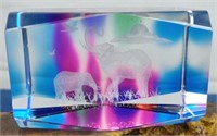 Beautiful Crystal Elephants Paperweight