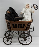 Vintage Doll & Carriage