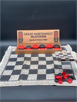 Set Of Two Checkers Game With Blanket Boards