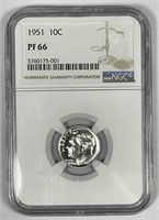 1951 Roosevelt Silver Dime Proof NGC PF66