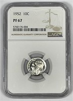 1952 Roosevelt Silver Dime Proof NGC PF67