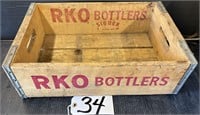 Wood RKO Advertising Bottle Crate