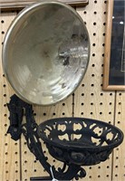 Cast Iron Oil Lamp Holder & Reflector