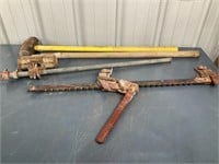 2-Sledge Hammers, Pipe Clamp, Jack