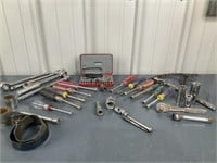 Assortment of Sockets, Ratchets and Miscellaneous