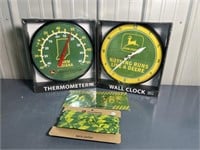 John Deere Thermometer, Clock, License Plate
