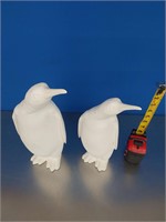 Two White Paintable Penguins
