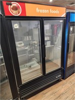 True  2 glass door freezer