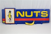 1990s Mr. Peanut NUTS Metal Store Sign