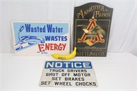Vintage Traffic, Water Waste, Anheuser Busch Signs