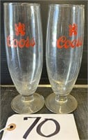 Pair of Coors Beer Advertising Glasses