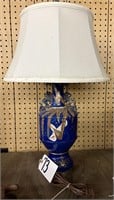 Vintage Blue Porcelain Lamp
