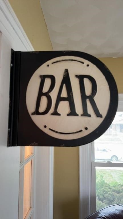 DOUBLE SIDED METAL BAR SIGN