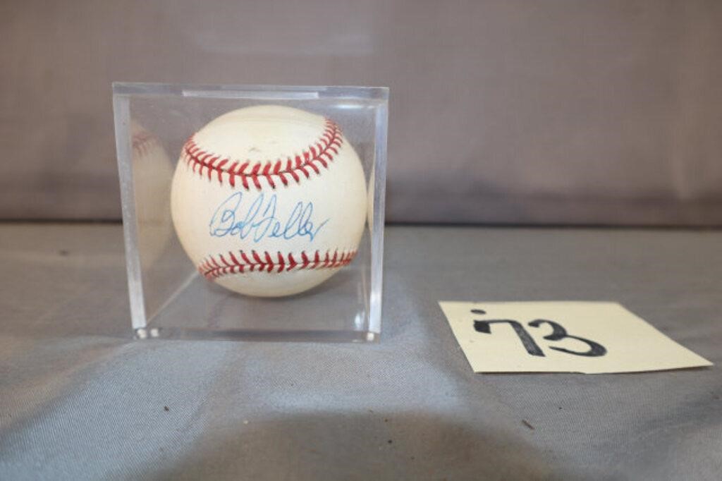 Bob Feller Autographed Baseball