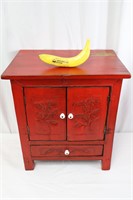 Small Vintage Red Wooden Cabinet