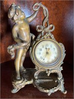 NEW HAVEN CLOCK CO. BRASS MANTLE CLOCK