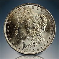 1900  Morgan Silver Dollar Ungraded Mostly Pristin
