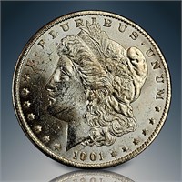 1901 O Morgan Silver Dollar Ungraded Mostly Pristi