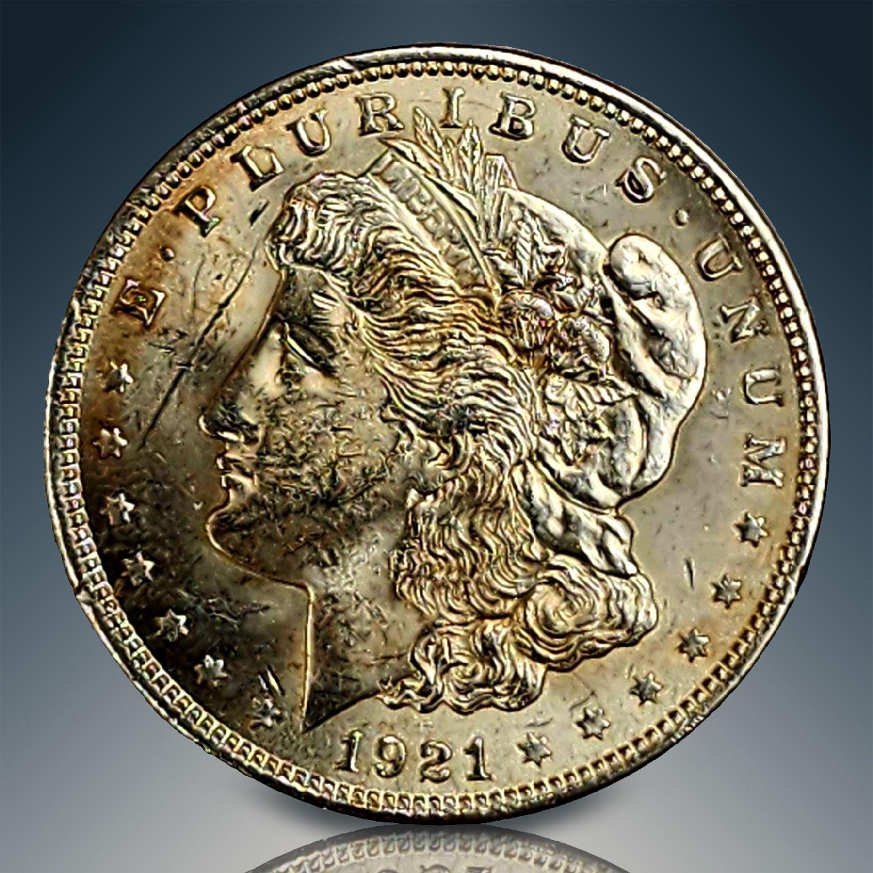 1921 Morgan Silver Dollar Ungraded Mostly Pristine
