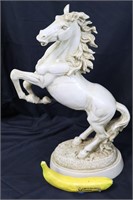 Horse Lovers: Rearing White Stallion Statue