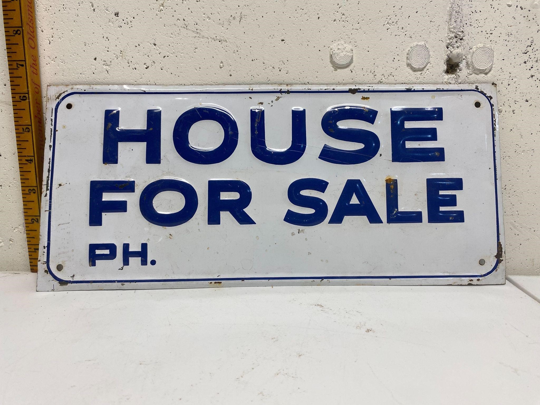 Vintage Embossed House For Sale Sign