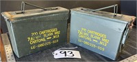 2 Ammo Cans Metal Cartridge Boxes