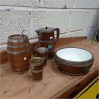 Collection of Edwardian Oak and Silver Plate