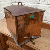 19th Century Copper Water Boiler with Brass Top