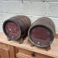 Good Pair of Sherry Casks with Iron Bands - each