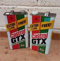 Two Drums of Castrol GTX Motor Oil - each 5.5