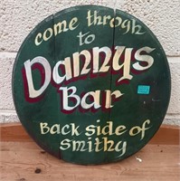 Oil on Board "Danny's Bar" Sign (54cm x 54cm)