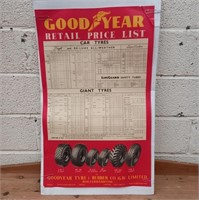 Good Year Retail Price List - Vintage