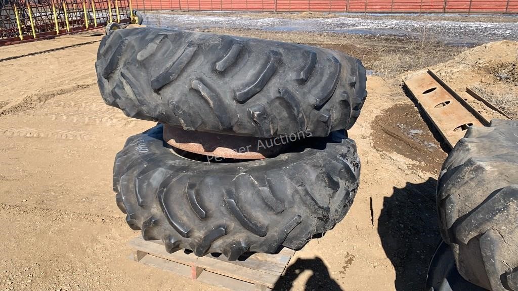 18.4-34 Goodyear Tires w/ Clamp Rims
