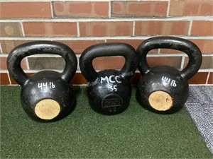 3 Kettlebell Weights, 35 & Two 44 Pound