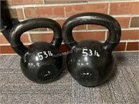 Pair of 53# Kettlebell Weights