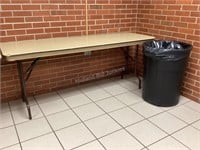 Folding Table & Trash Can