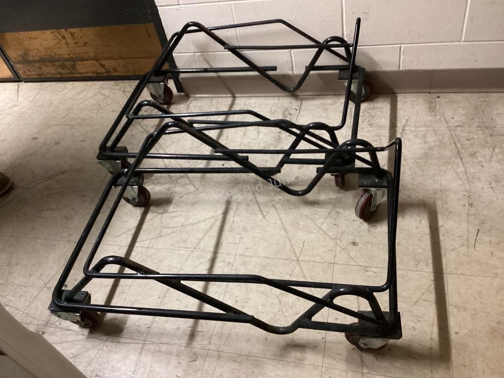 2 Metal Stacking Chair Carts