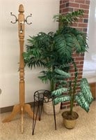 Coat Rack, Plants & Stand