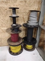 Miscellaneous spools of plastic coated wiring