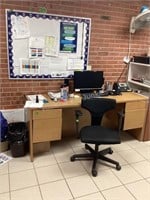 Desk, Chair & Bulletin Board