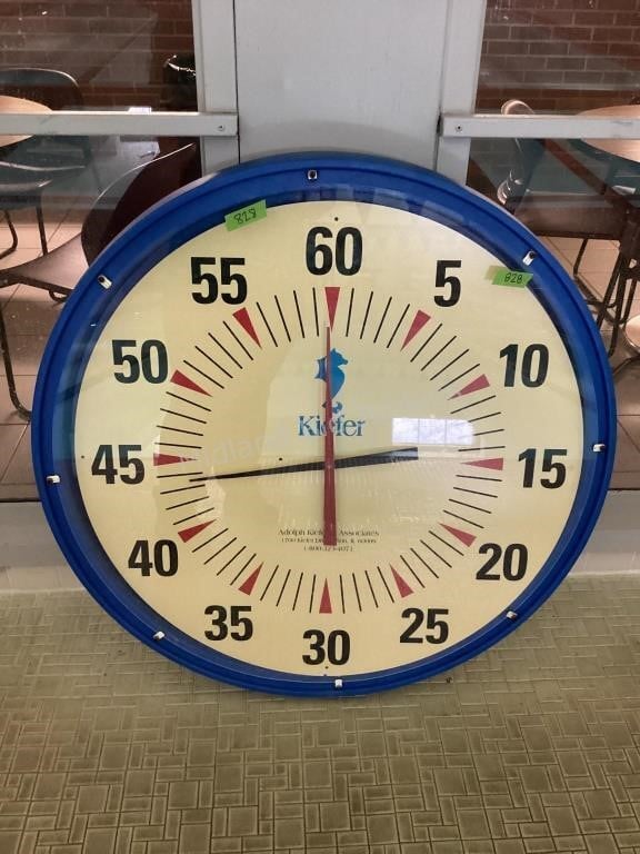 Large Kiefer Pace Clock, 40" Diameter
