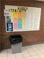 Bulletin Board & Trash Can