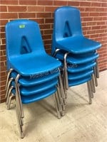 9 Mite-Lite Blue Stackable Chairs
