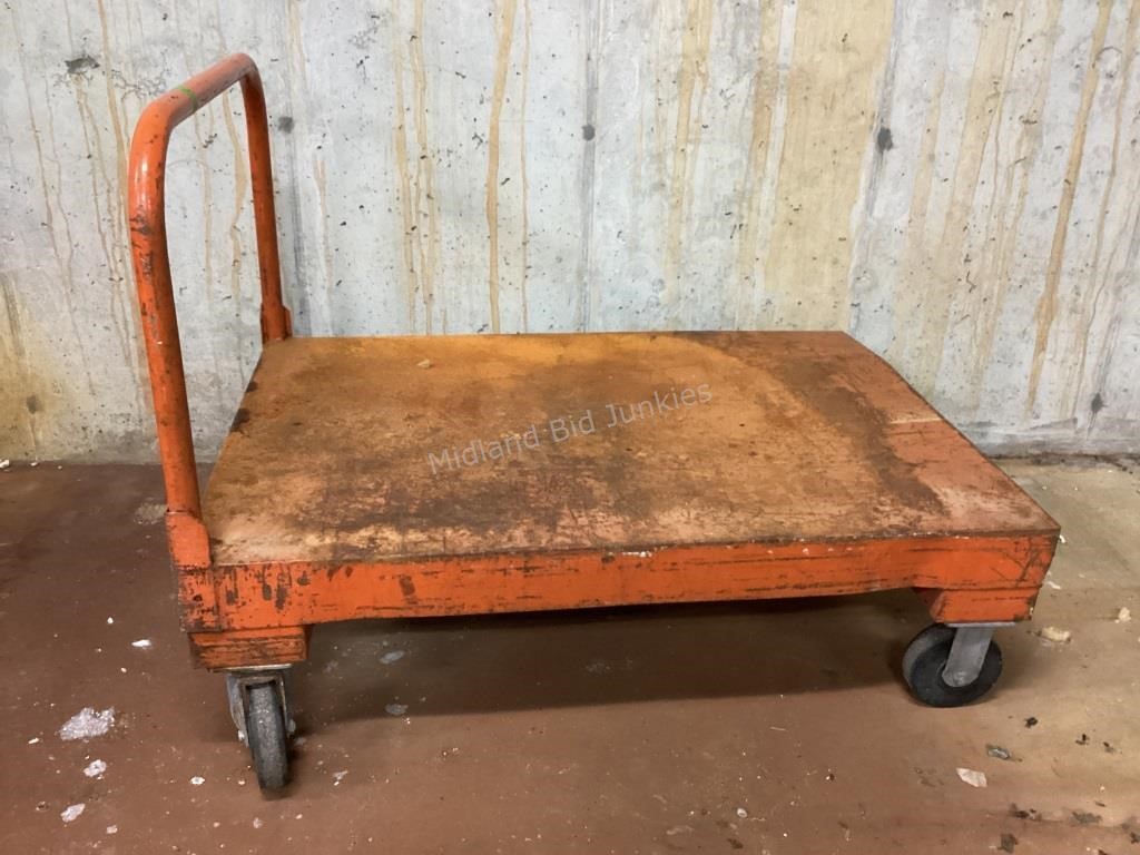 Flat Bed Orange Cart