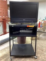 Metal Roll Around AV Cart & Contents