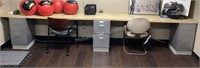 Three 2 Drawer File Cabinets & Counter