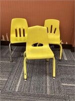 3 Yellow Toddler Chairs