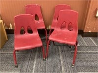 4 Red Toddler Chairs