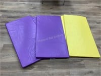 5 Colorful Nap Time Mats, Purple & Yellow